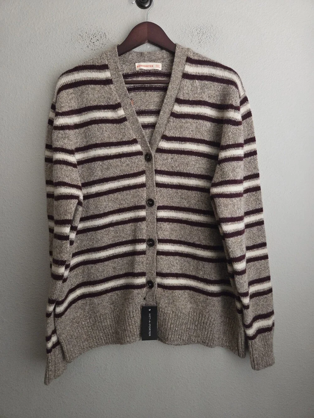 &daughter Shetland Stripe Cardigan size XL NWT